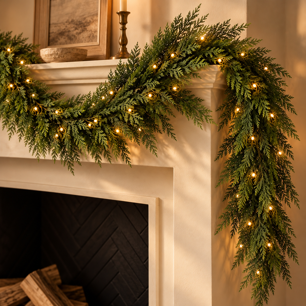 Decor Collective™ 2 pack (6-9)Ft Real Touch Christmas Garland with Lights