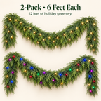 Decor Collective™ 2 pack (6-9)Ft Real Touch Christmas Garland with Lights