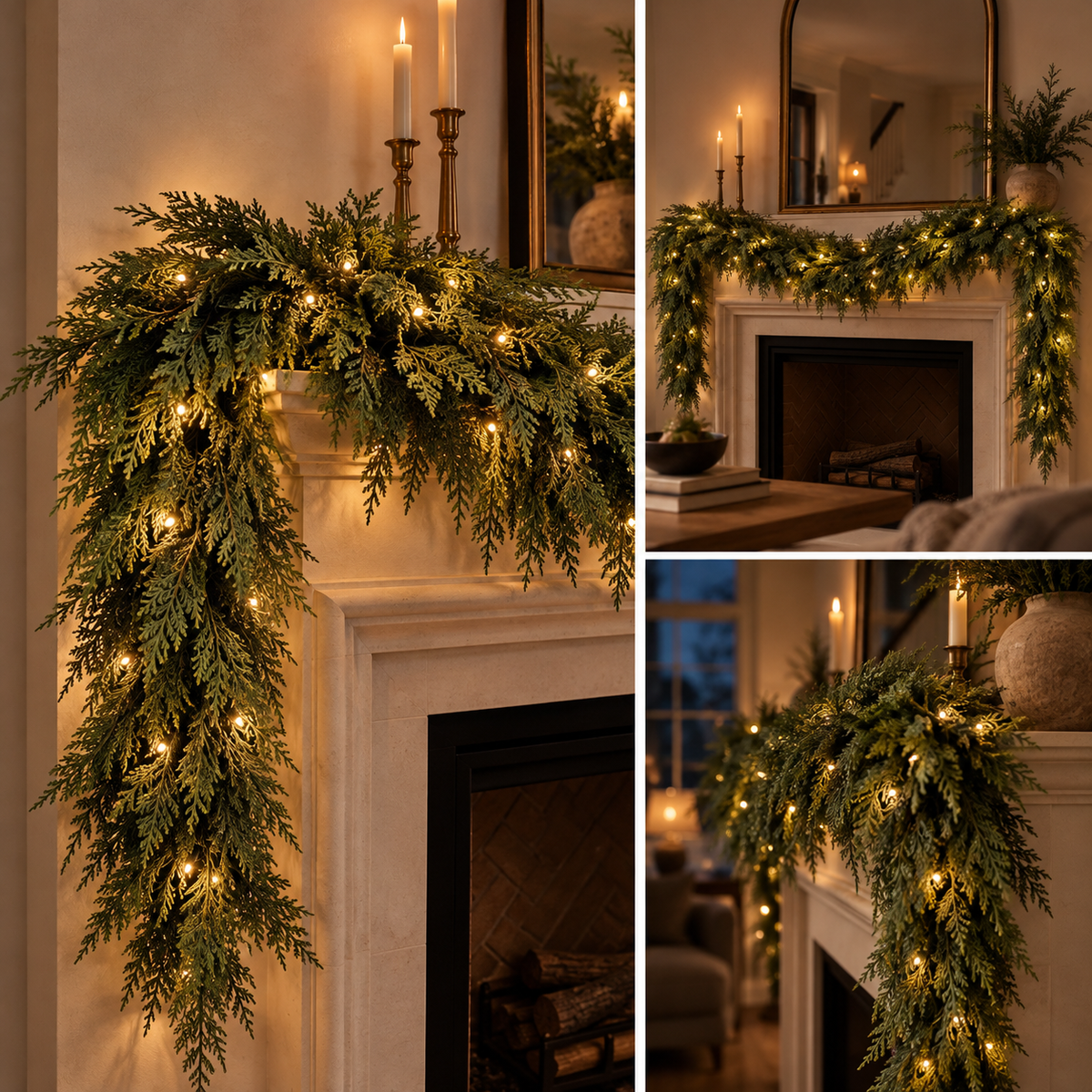 Decor Collective™ 2 pack (6-9)Ft Real Touch Christmas Garland with Lights