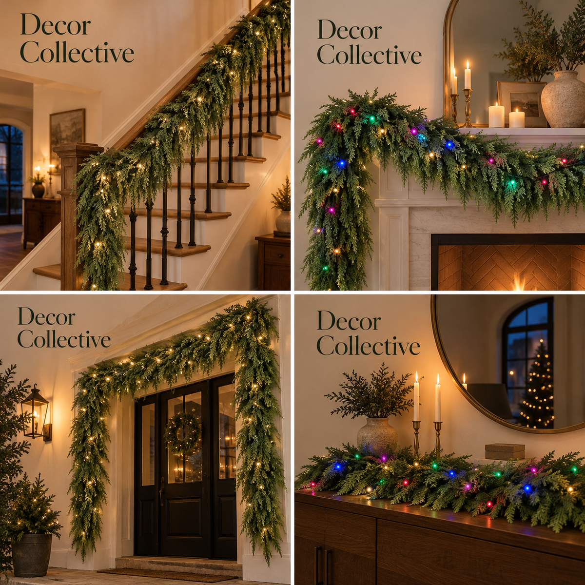 Decor Collective™ 2 pack (6-9)Ft Real Touch Christmas Garland with Lights